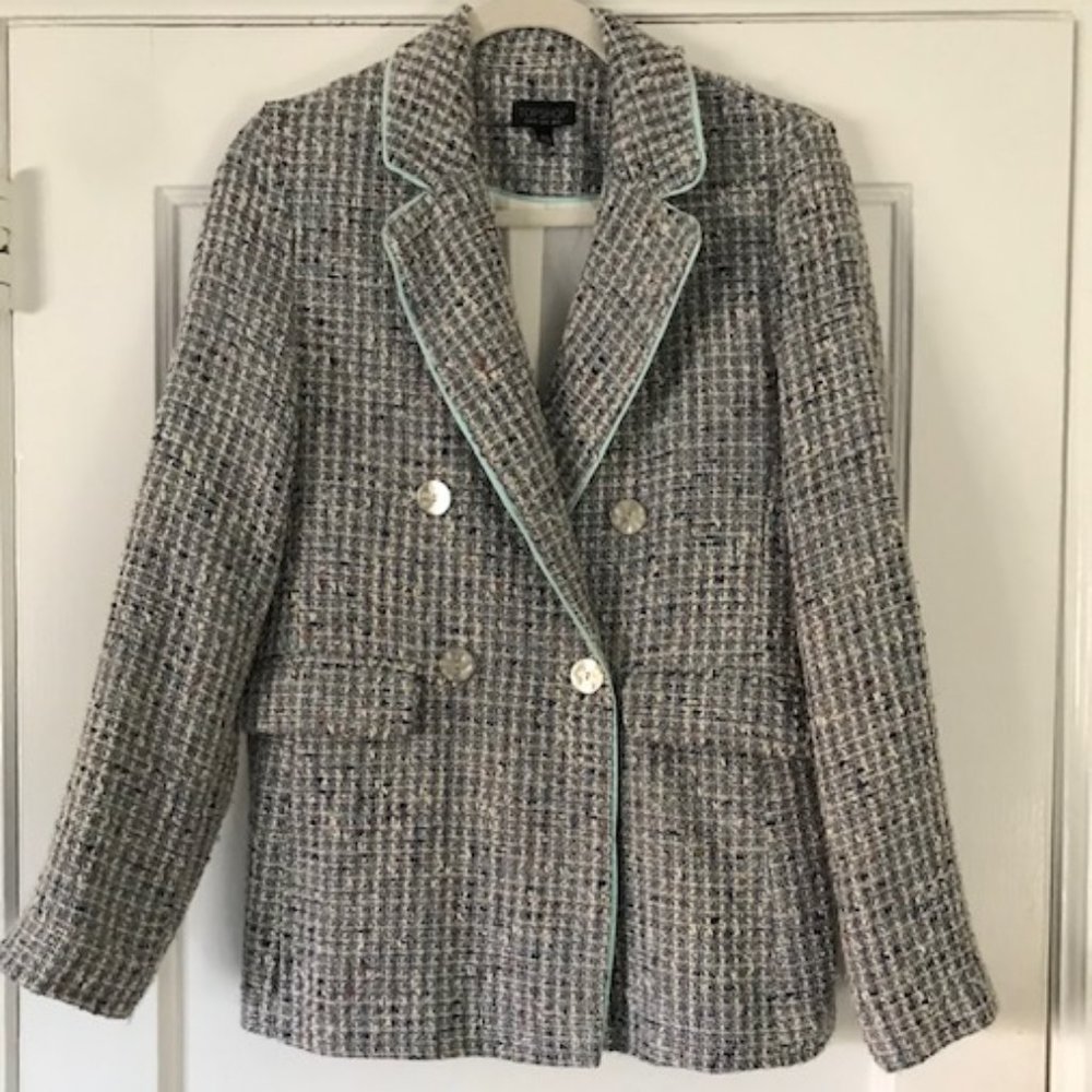 Topshop Tweed Blazer with Double Breasted Closure US Size 8